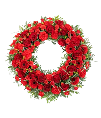 Krans i rødt (60 cm)